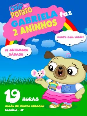 Convite de Aniversário Chip and Potato para Editar Online