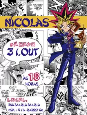Convite Aniversário Yu-Gi-Oh! com Yugi para Editar Online