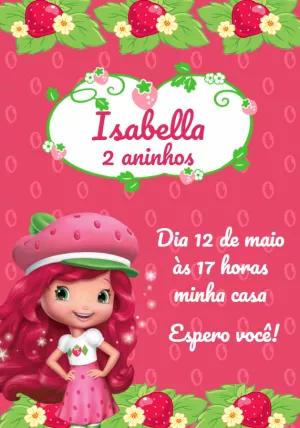 Convite de Aniversário Moranguinho para Editar Online