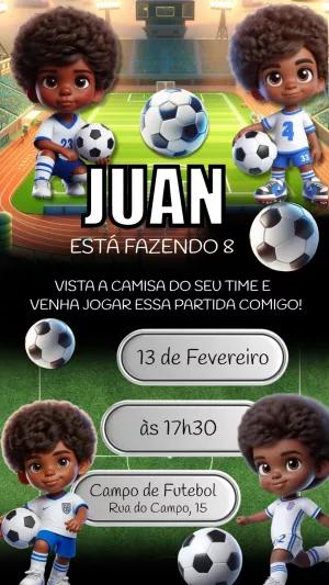 Convite de Aniversário Futebol Menino para Editar Online