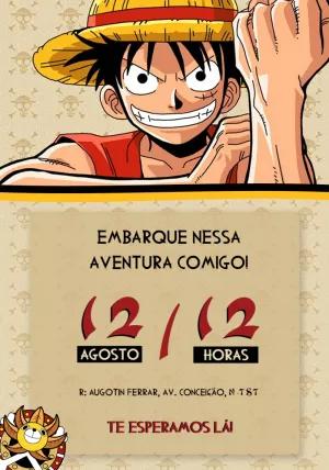 Convite de Aniversário One Piece com Luffy para Editar Online