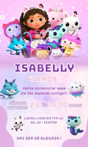 Convite de Aniversário A Casa Mágica da Gabby para Editar