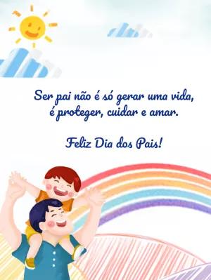 Cartão Dia dos Pais Ilustrado com Pai e Filho para Editar