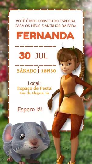 Convite de Aniversário Fada da Floresta para Editar Online