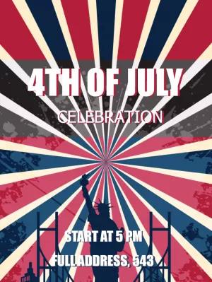 4th of July Invitation with Statue of Liberty to Edit Online