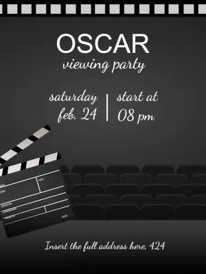 Awards Night Party Invitation with Clapperboard to Edit Online