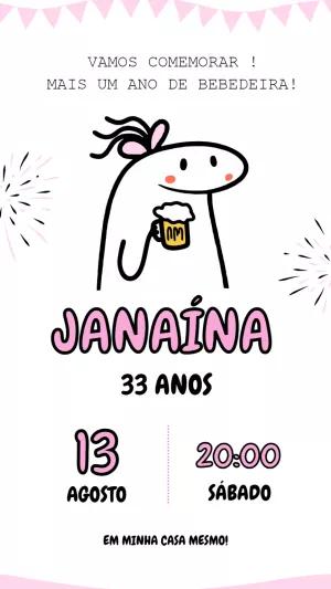 Convite de Aniversário Flork Meme para Editar Online