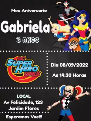 Convite de Aniversário DC Super Hero Girls para Editar