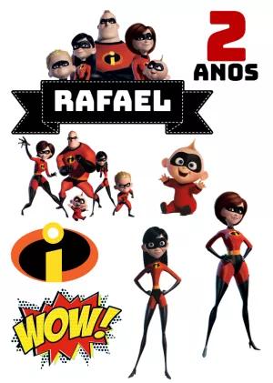 Topo de Bolo Os Incríveis Aniversário para Editar e Imprimir