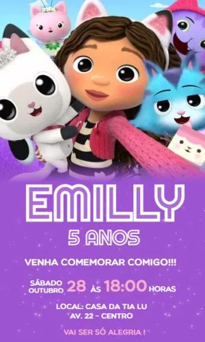 Convite Aniversário A Casa Mágica da Gabby para Editar Online