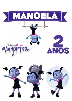 Topo de Bolo Vampirina com Personagens para Editar Online
