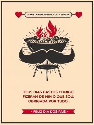 Cartão Dia dos Pais Churrasco para Editar Online