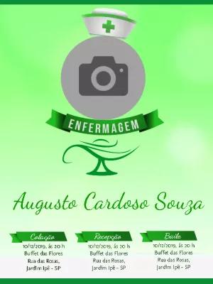 Convite de Formatura Enfermagem com Foto para Editar Online