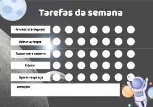 Quadro de Incentivo Astronauta Editável para Imprimir