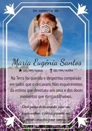Convite Missa de Falecimento com Foto Editável Online