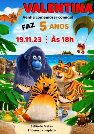 Convite de Aniversário Turma da Floresta Editável Online