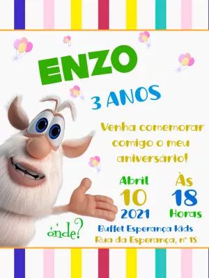 Convite de Aniversário Booba para Editar Online e Imprimir