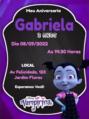 Convite de Aniversário Vampirina para Editar Online