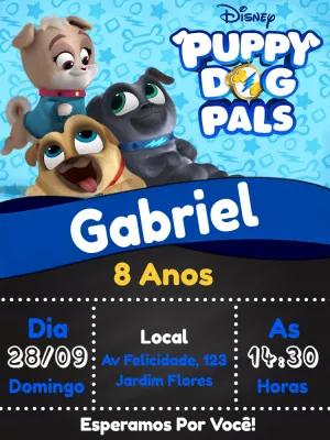 Convite de Aniversário Puppy Dog Pals para Editar Online