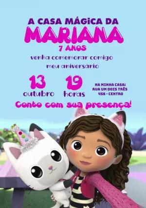 Convite Aniversário A Casa Mágica da Gabby para Editar Online