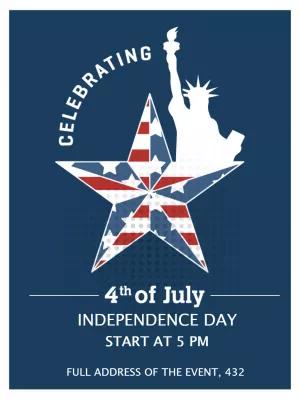 4th of July Invitation with Patriotic Star to Edit Online