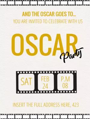 Editable Oscar Party Invitation with Film Theme to Customize