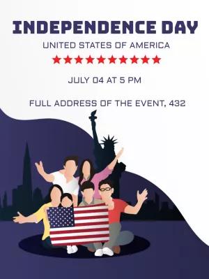 4th of July Invitation with Patriotic Design to Edit Online