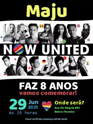 Convite de Aniversário Now United para Editar Online