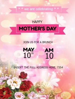 Floral Mother's Day Brunch Invitation to Edit Online