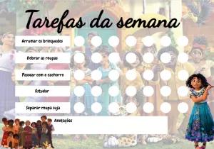 Quadro de Tarefas Encanto com Personagens para Editar Online