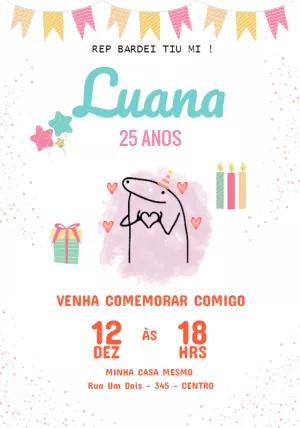 Convite de Aniversário Flork Meme para Editar Online