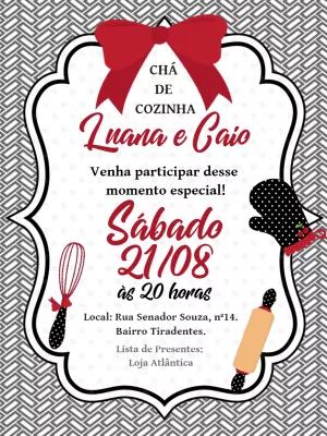 Convite Chá de Cozinha com Utensílios para Editar Online