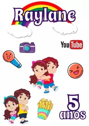 Topo de Bolo Maria Clara e JP com Personagens para Editar Online
