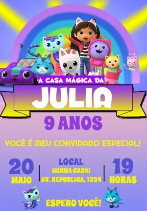 Convite de Aniversário A Casa Mágica da Gabby para Editar