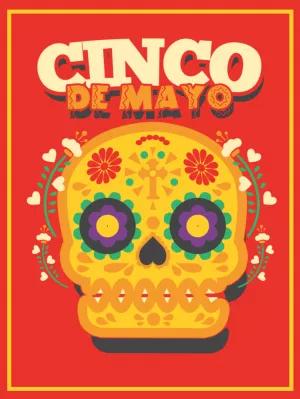 Post de Cinco de Mayo com Caveira Mexicana para Editar Online