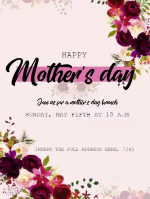 Mother's Day Floral Invitation to Edit Online
