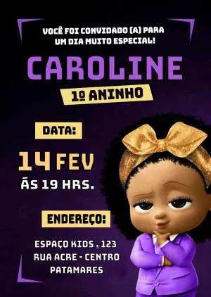 Convite Aniversário Poderosa Chefinha com Pose de Líder para Editar