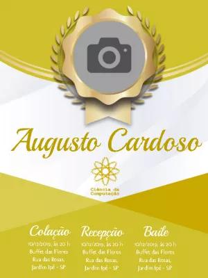 Convite de Formatura Ciência da Computação com Foto para Editar