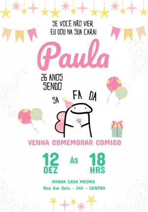 Convite de Aniversário Flork Fada Engraçado para Editar Online