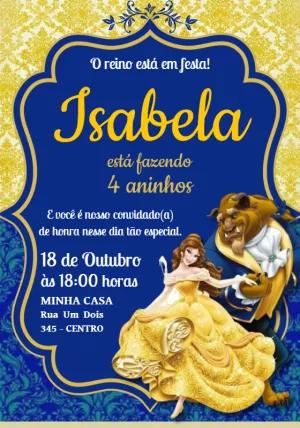 Convite A Bela e a Fera Dança Encantada para Editar Online