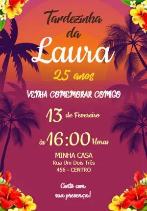 Convite Aniversário Tardezinha Tropical para Editar Online