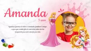 Painel de TV Bela Adormecida com Foto para Editar Online
