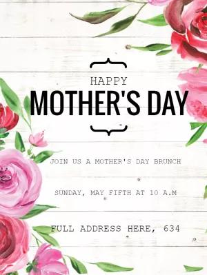 Floral Mother's Day Invitation Template to Edit Online