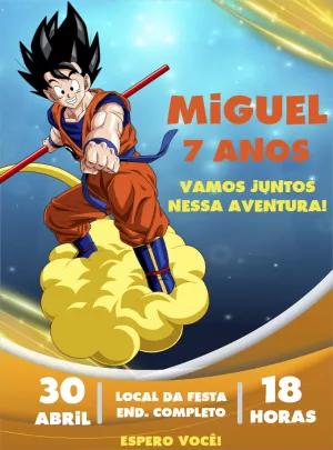Convite de Aniversário Dragon Ball Z com Goku para Editar Online