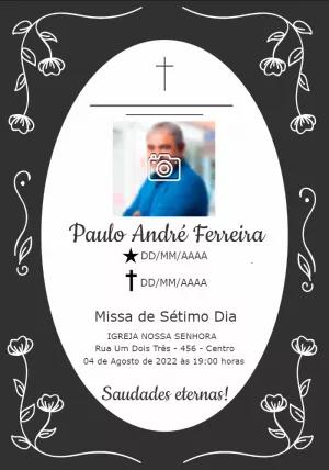 Convite Missa de Sétimo Dia com Foto para Editar Online