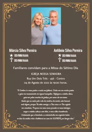 Convite Missa de Sétimo Dia Duplo com Foto para Editar Online