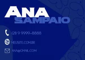 Cartão de Visita Profissional Azul Escuro para Editar