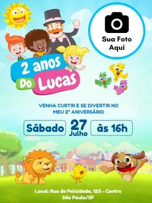 Convite Aniversário Mundo Bita com Foto para Editar Online