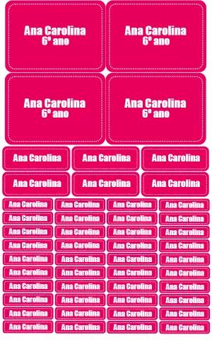 Kit de Etiquetas Escolares Rosa Pink para Editar Online