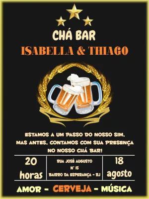 Convite Chá Bar Boteco com Cerveja para Editar Online